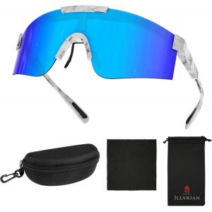 Kalanka-Lunettes De Soleil De Velo Pour Hommes Et Femmes - Lunette Vitesse Polarisées Avec Protection Uv400 Et Coupe-Vent - Lunette De Soleil Ski Légères Pour Le Cyclisme, La Randonnée Et La Pêche - Neuf
