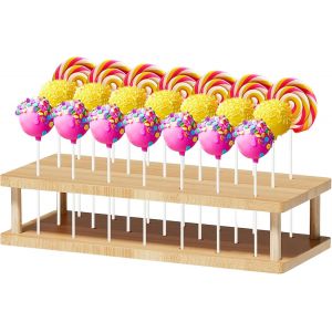 Support Sucette,Support Pop Cake,Presentoir Sucette En Bambou 21 Trous,Cakepop Holder,Support Gateau Bonbon,Pour Mariage F&ecirc;te D'anniversaire Halloween No&euml;l D&eacute;corations De F&ecirc;te - Neuf