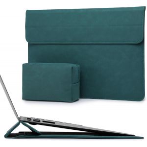 13 Pouces Housses Ordinateur Portable Sacoche avec Fonction Stand pour MacBook Air 13 M4 M3 M2 M1 2025-2018,MacBook Pro 13 M2 M1 2025-2016,13"" iPad Pro/Air,13"" Surface Pro,XPS 13,Vert Foncé - Neuf