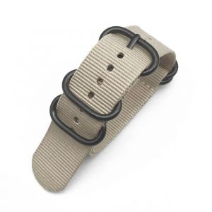 Typi-Bracelet De Montre Multicolore En Nylon Noir,Boucle D'anneau 18mm 20mm 22mm 24mm Rayé Étanche,Accessoires De Montre De Remplacement Pour Hommes Et Femmes|Beige|18mm - Neuf