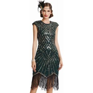Robe Flapper Charleston Vintage Robe De Bal Robe De Soir&eacute;e Robe De Cocktail Paillettes Femme Pour Ann&eacute;es 20 Gatsby Le Magnifique - Neuf