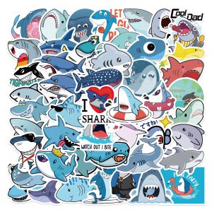 Lot De 50 Autocollants Graffitis Motif Requin Pour Ordinateur Portable, Voiture, Moto, Vélo, Casque, Skateboard, Guitare, Bouteille D'eau, Décoration Tendance - Neuf