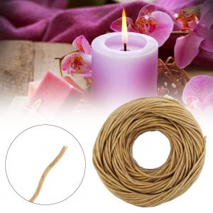 Hjlian Meche De Bougie Parfumee En Fibre De 2 Mm, Revetement En Cire D'abeille Naturelle, 60 M (Foncee) - Neuf
