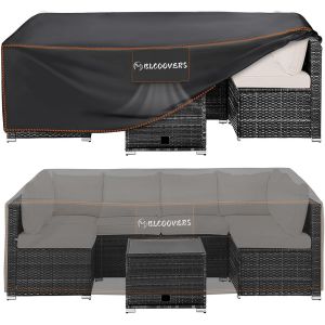 Housse Rectangulaire Pour Meubles De Jardin En Toile Oxford Imperméable Pour Table À Manger Et Chaises D'extérieur Noir 242 X 182 X 100 Cm - Neuf