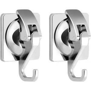 CMJAAGUR-Lot De 2 Crochet Ventouse Salle De Bain Puissante Charge 5Kg Mural Crochet Porte Serviette Peignoir Torchon Murale Crochet De Douche &Agrave; Ventouse En Plastique Sous Vide Pour Cuisine F[M1390] - Neuf