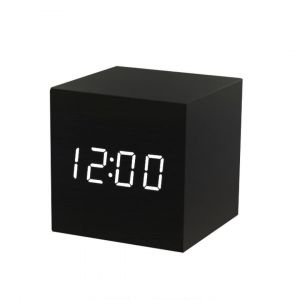 R&eacute;veil en bois - Mini r&eacute;veil num&eacute;rique LED avec affichage de l'heure et de la temp&eacute;rature, 3 niveaux de luminosit&eacute; et commande vocale. Id&eacute;al pour la maison et les voyages. - Neuf