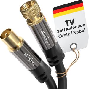 5 m HDTV SAT/TV cable (75 ohms,F connector > coaxial connector,coaxial cable,TV,HDTV,radio,DVB-T2,DVB-C,DVB-S) PRO Series - Neuf