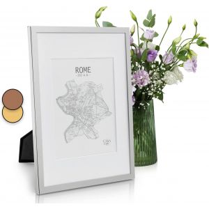 Casa Chic Cadre Photo,Cadre Photo En Metal De 31 X 23 Cm,Cadres Photo,Porte Photo Mural,Cadre Decoration Murale Pele Mele,Affichage Vertical/Horizontal,Avec Protection Verre Et Passe Partout.[T48] - Neuf