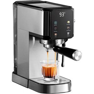 lbgwp60-Machine À Espresso À Porte-Filtre, Machine À Espresso En Acier Inoxydable 20 Bars Avec Mousseur À Lait, 1350 W Machine À Café Compacte Pour Cappuccino, Café Américain, Réservoir D'Eau 1 L - Neuf