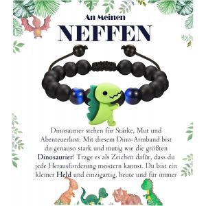 Kal-Cadeau Pour Garçon, Bracelet Dinosaure Pour Fils, Neveu, Frère, Filleul, Petit-Fils Pour Anniversaire, Noël, Remise De Diplôme - Neuf