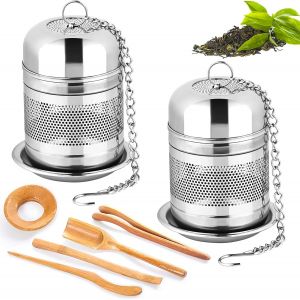 Lot De 2 Infuseurs &Agrave; Th&eacute; En Acier Inoxydable Avec Cha&icirc;ne - Neuf