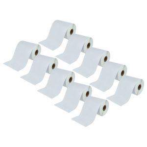 vhbw 10x Rouleau d'étiquettes à transfert thermique 152,4mm x 101,6mm (250 étiquettes) compatible avec Citizen CL-S621 étiqueteuse blanc - Neuf