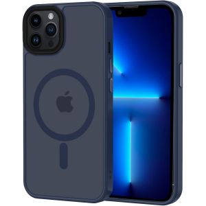 Kal-Coque Pour Iphone 13 Pro Magnétique Compatible Avec Magsafe, Étui Mat Translucide Minimaliste, Pc Dur Housse Arrière Anti-Rayures + Tpu Bumper Antichoc -Bleu - Neuf