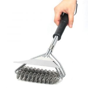 Brosse et grattoir pour barbecue extérieur, sans poils, compatible avec tous les nettoyeurs de grilles de barbecue, facile à nettoyer - Neuf