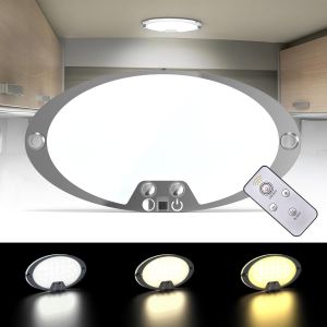 YUJTG-12V Lumières Intérieure à LED Lampe Eclairage, Plafonnier LED RV 54 LED avec Interrupteur Marche, 600LM réglable RV de Toit de Lampes pour Camping-Car, Bateau, Caravane - Neuf