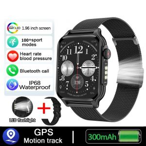 Montre Intelligente De Sport Étanche Pour Homme, Montre Intelligente, Appel Bluetooth, Gps, Ultra Mince, Amoled, Hd, Ecg + Ppg, Android, Ios.Black Mesh Belt. - Neuf