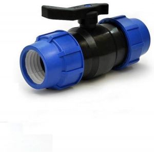 Kalanka-Vanne &Agrave; Compression, Vanne D'arr&ecirc;t 25 X 25 Mm, Raccords De Serrage, Pn16, Id&eacute;al Pour Le Raccordement De Tuyaux En Poly&eacute;thyl&egrave;ne (Pemd, Pead, Ppr), Pour Eau Potable, Fabriqu&eacute; En Italie - Neuf