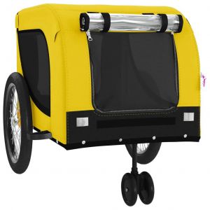 Remorque Chariot Transport De V&eacute;lo Pour Animaux De Compagnie Jaune Helloshop26 02_0044312 - Neuf