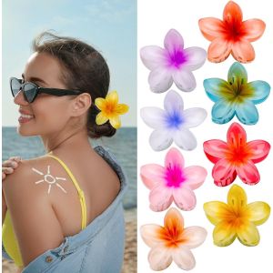 Asas-8 Couleurs Pince Cheveux Fleur Hawaienne,Pince Fleur Cheveux,Pince A Cheveux Fleur Pour Cheveux Épais Et Fins,Flower Hair Clip Accessoires Pour Cheveux - Neuf
