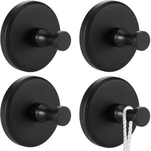 Eryi-Lot De 4 Crochets À Ventouse Sans Perçage, Crochets Pour Serviettes Et Porte-Serviettes Avec Vide Puissant Pour Salle De Bain Et Cuisine, Crochets Inoxydables Avec Ventouse En Acier Inoxydable - Neuf
