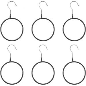 LETNERNY-Lot De 6 Cintres Antid&eacute;rapants En M&eacute;tal Pour Cravates, Ch&acirc;les, &Eacute;charpes, Pashminas, Noir - Neuf