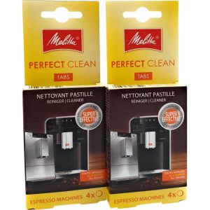 JGD-Lot de 2 tablettes de nettoyage compatibles avec les machines &agrave; caf&eacute; Melitta Perfect Clean Tabs (8 pi&egrave;ces) - Tablettes de nettoyage compatibles avec Melitta Caffeo Solo Barista CI Passione - Neuf