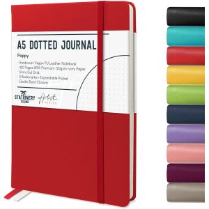 Eryi-Carnet De Notes A5 Pointillé ¿ Coquelicot. Bullet Journal Relié Cartonné De 180pg Et Papier De Qualité Supérieure De 120 Gsm. Pour Notes, Études, Voyages Et Le Journal Intime - Neuf