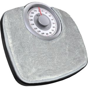 A25 Balance P&egrave;se Personne Analogique - Nouveaut&eacute; - Jusqu'&Agrave; 180Kg, Surface Antid&eacute;rapante, Chiffres Extra Larges, P&egrave;se Personne M&eacute;canique, Garanti 20 Ans - Chambre Et Salle De Bain - Tapis Gris - Neuf