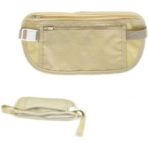 Ceinture d'argent de voyage avec portefeuille de passeport cach&eacute; - Khaki - Neuf