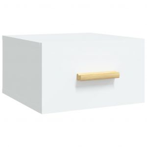 Vidaxl Table De Chevet Murale Blanc 35x35x20 Cm - Neuf
