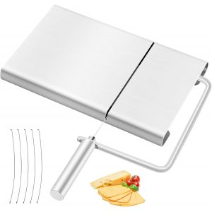 Coupe-Fromage En Fil D'acier Inoxydable, Coupe-Fromage Avec 5 Fils De Rechange, Coupe-Beurre, Coupe-Fromage, Trancheuse À Fromage, Trancheuse À Fromage En Métal Pour Fromage À Pâte Molle Et Beurre - Neuf