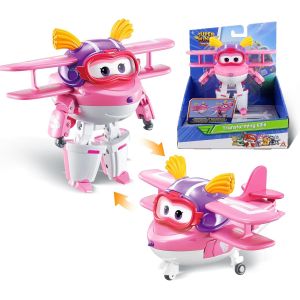 ERYI-Ellie Avion Jouet Transformable Et Figurine Robot, Robot Transformable Du Dessin Animé, Jouet Enfant 3 4 5 6 7 8 Ans Garcon Fille - 12 Cm, Rose - Neuf