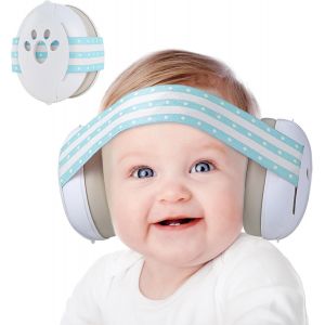 Mdy-Casque Anti Bruit Bébé 0-36 Mois - Protection Auditive Jusqu'à 25 Db - Idéal Pour Les Voyages En Avion - Ce - Bandeau Réglable Antidérapant, Protège-Oreilles Confortable - Bleu - Neuf