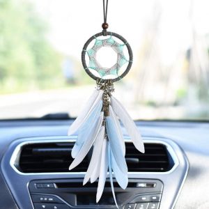Faits À La Main Dream Catcher, Gris Plume Sur Le Mur, De Rearview De Voiture De Miroir De Pendentif (Gris) - Neuf