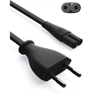 EU Plug Power Cable 2 Pin EU Plug to C7 1.5M Power Cord Figure 8 for Mi Robot PS3 PS4 PS5 Xbox One Xbox One X - Neuf