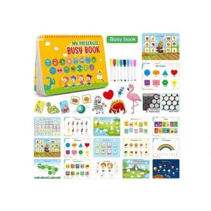 Kit d'activit&eacute;s Montessori pour tout-petits - Jouet &eacute;ducatif avec couverture orange - Neuf