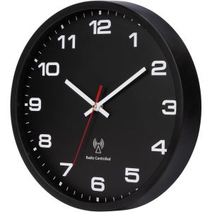 ChenQuanSarl-Horloge Murale Radio Pilotée 30Cm Moderne Pendule Murale À Grands Chiffres Pour Salon, Cuisine, Bureau, Chambre - Neuf