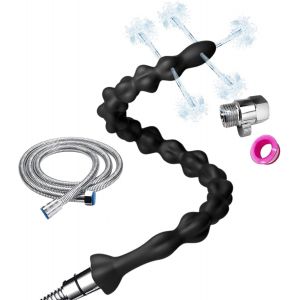 Douche, Lavement, Nettoyeur De Douche, Système De Douche, 5trous De Pulvérisation D'eau Confortables En Silicone, Embout De Lavement, Tuyau De Douche Avec Vanne Marche/Arrêt Et Flexible D - Neuf