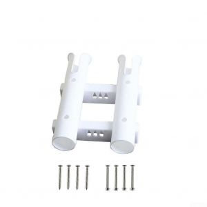 Plastique Abs Canne &Agrave; P&ecirc;che Rack Porte 2tube Conception, D&eacute;tient 3 Tiges De Bateau, Yacht Kayak De Montage, Des Leurres, Des Outils De Stockage, Blanc - Neuf