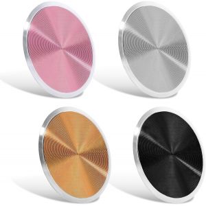 Kal-Lot De 4 Plaques M&eacute;talliques De Rechange Pour Support Magn&eacute;tique De Voiture, Lot De 4 Patchs Ronds De Support De T&eacute;l&eacute;phone Portable, Disque Circulaire En M&eacute;tal Universel Avec Adh&eacute;sif Puissant - Neuf
