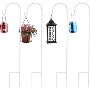 Nouvelhorizonstore-Crochet De Berger Sur Pied: Lot De 8 Crochets De B&acirc;ton Ext&eacute;rieur 90cm Piquet De Lanterne Pour Jardin Crochet De Suspension De Plantes Guilande Abreuvoir Mangeoir D&iquest;Oiseaux D&eacute;corati - Neuf