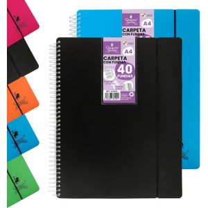 ERYI-Lot De 2 Chemises À Spirales Flexibles - Organisateurs, 40 Pochettes, Pochettes Transparentes Unies, A4, Couverture En Plastique Résistant, Usage Scolaire, Personnel Ou De Bureau. - Neuf