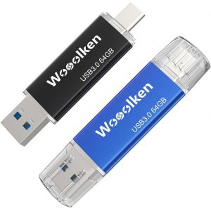 Lot De 2 Clés Usb C 64 Go, 2 En 1 Rapide, Otg Type C Usb 3.0 En Métal, Pen Drive Flash Drive Pour Pc/Smartphones/Macbook Pro[CLE8111937] - Neuf