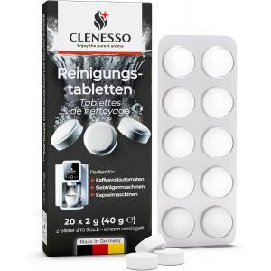 CMWS-Pastilles nettoyantes pour machines à café (20 unités) u2013 nettoyage compatibles avec Delonghi, Senseo, Siemens, Jura, Krups, etc. u2013 détartrant pour un nettoyage optimal - Neuf