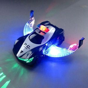 Dancing Deformation Rotating Universal Police Car Electric Stunt Car With Lights Automatically Open the Door Boy Childrens Toys-B - Neuf