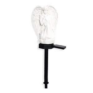 Ange lumineux solaire &agrave; piquet pour all&eacute;e - Statue LED en r&eacute;sine pour la d&eacute;coration de la pelouse et du jardin - Neuf