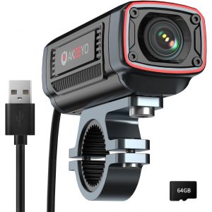 Mevronisshop-710s 4k 60fps Cam&eacute;ra Pour Moto/V&eacute;lo, Grand Angle 142&deg;, Ip67, 5mp, Enregistrement En Boucle Et D'urgence, Surveillance Du Stationnement, Sports De Plein Air, Rechargeable, Carte 64gb Incl - Neuf