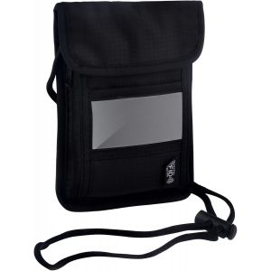 NSIECD-Pochette Tour de Cou Sac de Cou Bloqueur RFID Antiu2013vol Sac de Passeport Imperméable pour Documents (PVC Noir) - Neuf