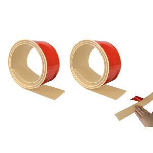 Lot de 2 bandes de transition autocollantes pour sols stratifi&eacute;s et carrelages, motif bois, longueur 1 m - Neuf