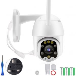 Camera de surveillance PTZ HD 1080P etanche 2,5 pouces, 8 lumieres, couleur, intelligente (prise britannique) - Neuf